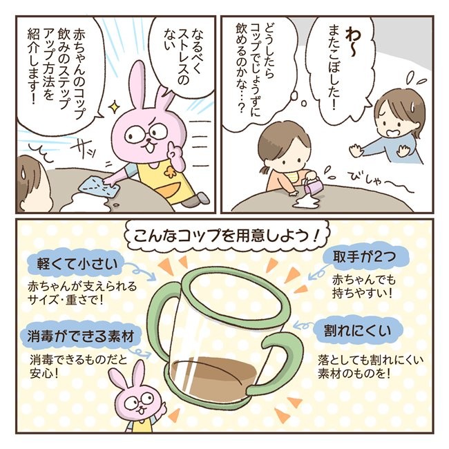 どうしたらうまく飲めるの 赤ちゃんのコップ飲みが上達する方法を保育士が伝授 ベビーカレンダー