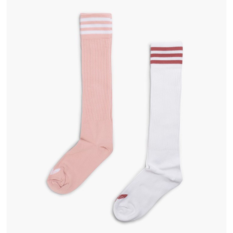 Adidas Solid Knee Socks 襪子 運動長襪 粉色 白色 2雙組 CE5719【高冠國際】