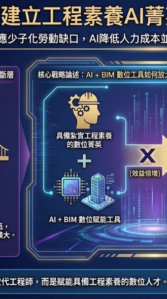 營造施工端工程素養AI/BIM數位賦能應用