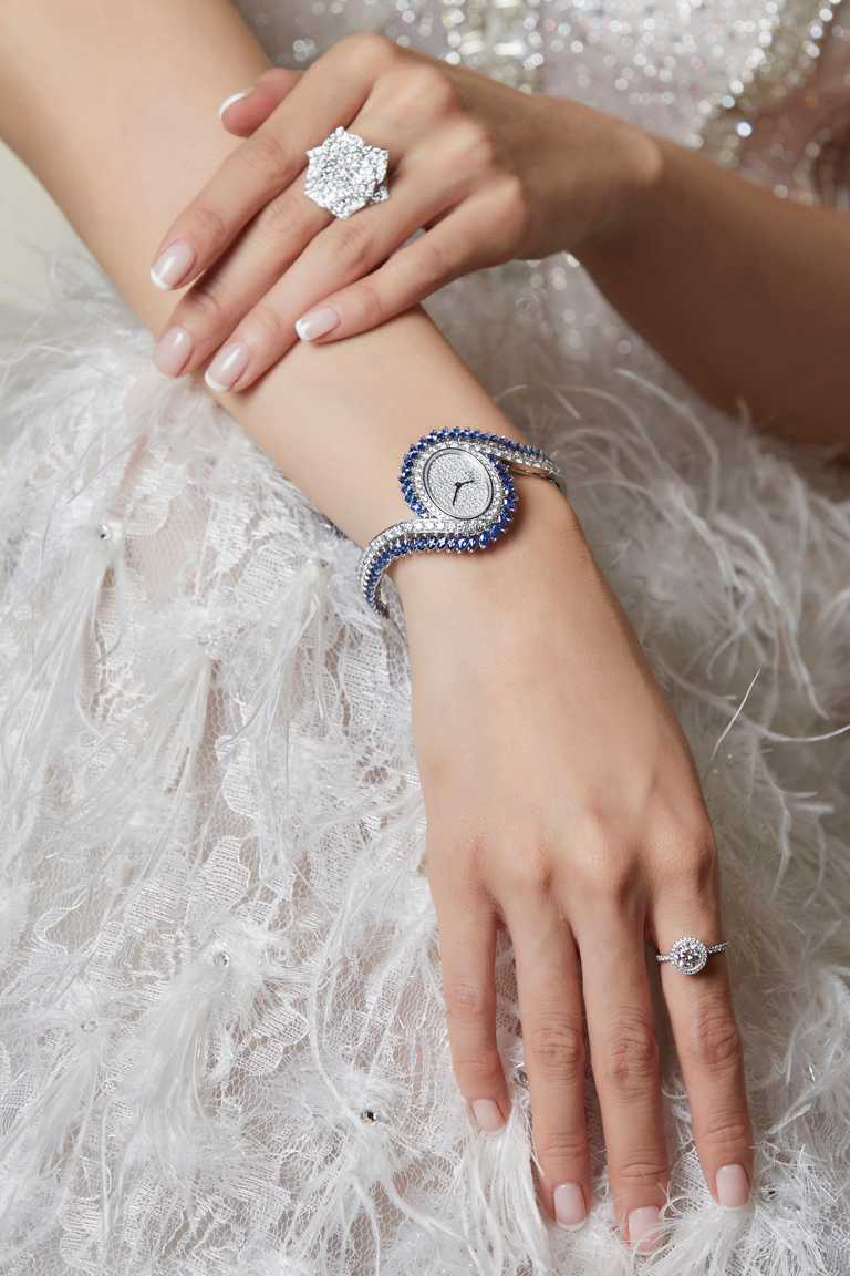 PIAGET「Limelight Gala系列」藍寶石及鑽石頂級珠寶腕錶╱11,500,000元。（圖╱PIAGET提供）