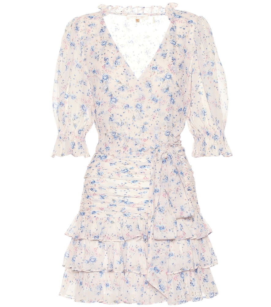 The Hanna dress from LoveShackFancy is cut from lightweight silk with a hand-painted wild flower pri