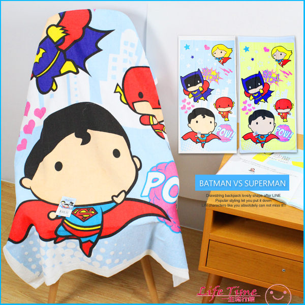 超人 蝙蝠俠 超級英雄 正版 Q版 大浴巾 大毛巾 大浴巾 純棉 B21060