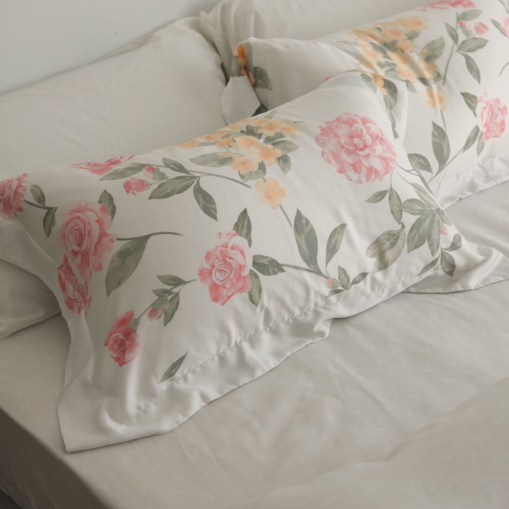 床包被套組(鋪棉兩用被套)-雙人 / 100% tencel天絲™萊賽爾纖維 /梨花