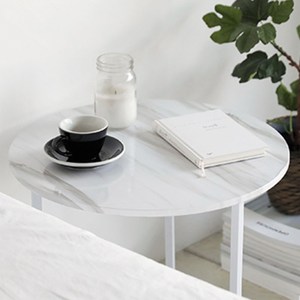 【MH家居】邊桌 邊几 諾迪北歐風圓形邊桌(大理石紋)