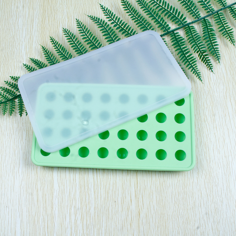 食品硅膠湯圓模具帶蓋子圓形小冰球制冰┅冰格盒月餅流心陷滴膠珠子