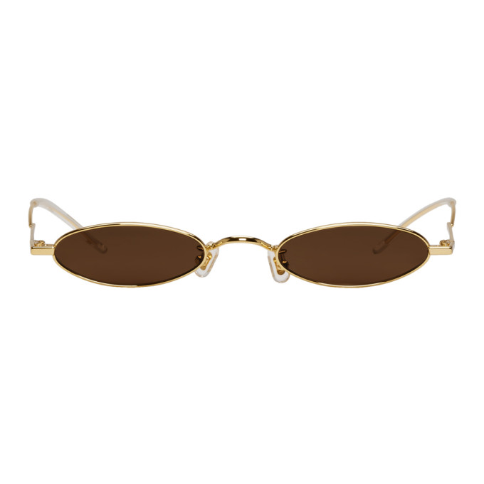 Gentle Monster SSENSE Exclusive Gold and Brown Vector Sunglasses