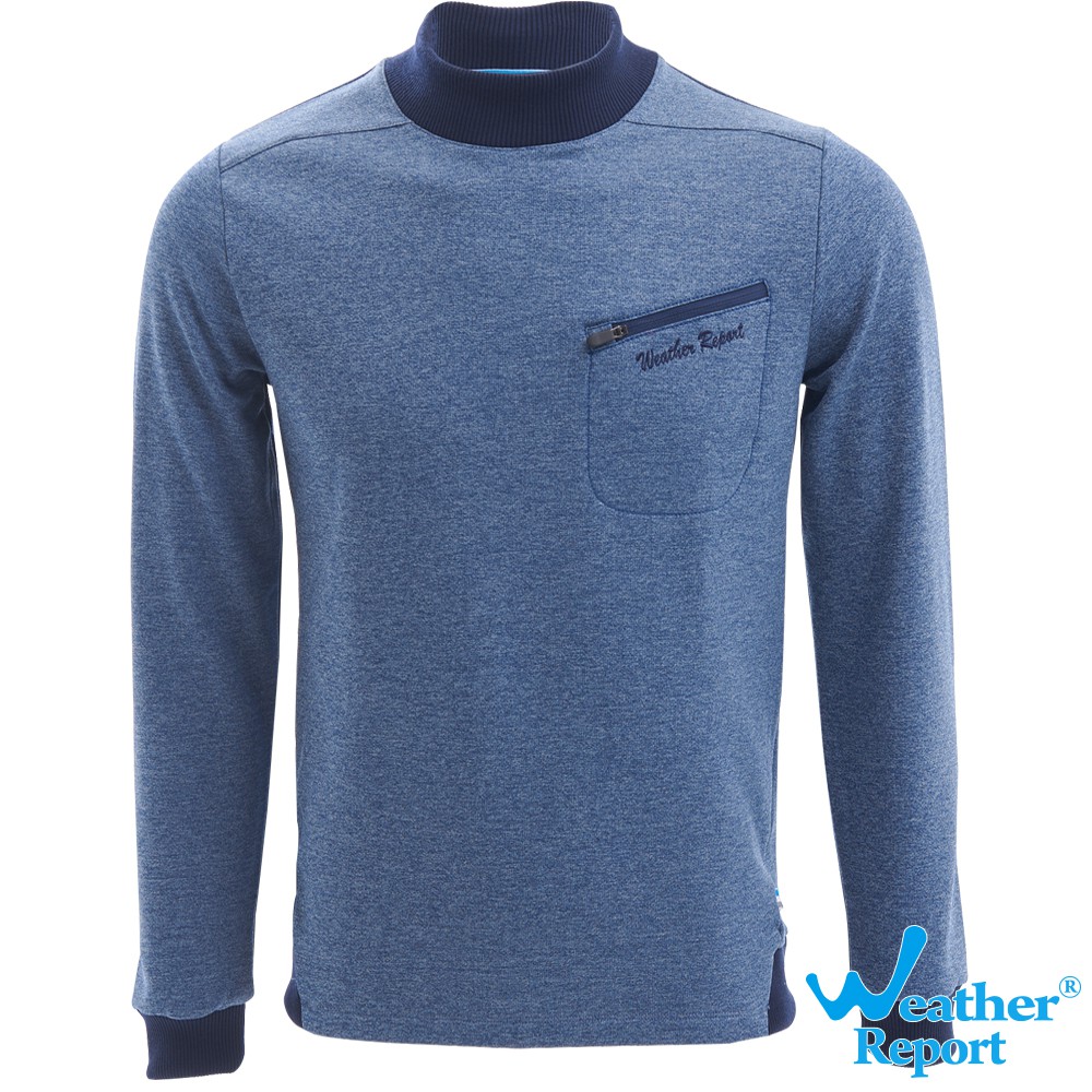 【北歐Weather Report】男裝．羅紋半高領保暖中層衣 / 灰藍 ( WI4101-03 )