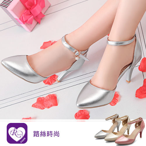 韓系OL雜誌款一字扣環珍珠吊飾尖頭高跟包鞋/3色/35-43碼 (RX1024-612-2) iRurus 路絲時尚
