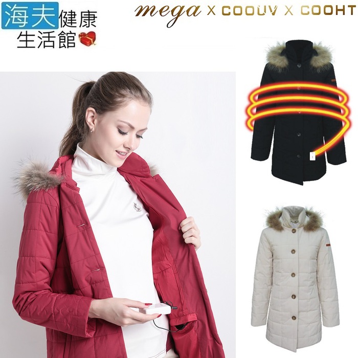 【海夫健康生活館】MEGA COOHT 3M 日本 女用 電熱 加熱 外套 HT-F401紅色 S