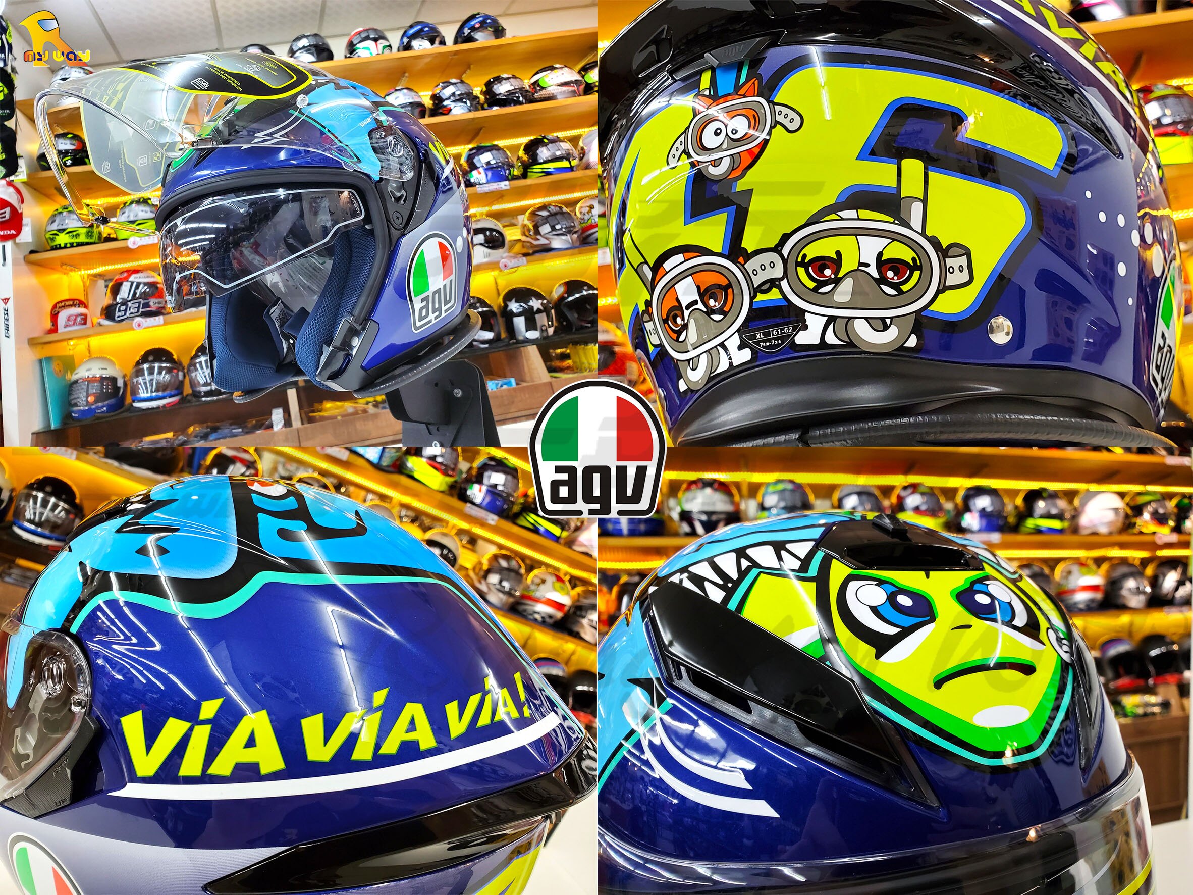 任我行騎士部品 AGV K5 JET ROSSI MISANO 2015 歐規 46 鯊魚 大魚吃小魚 半罩 安全帽