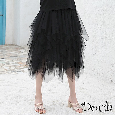 【Doch】夢幻多層次鬆緊腰紗裙(共兩色)