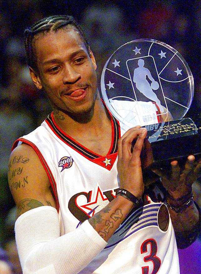 2001年獲選明星賽MVP的Allen Iverson。(圖片來源 LINE TODAY：AP/達志影像） <br />