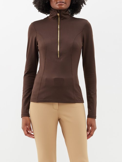 Goldbergh - Serena Half-zip Thermal Base-layer Top - Womens - Brown
