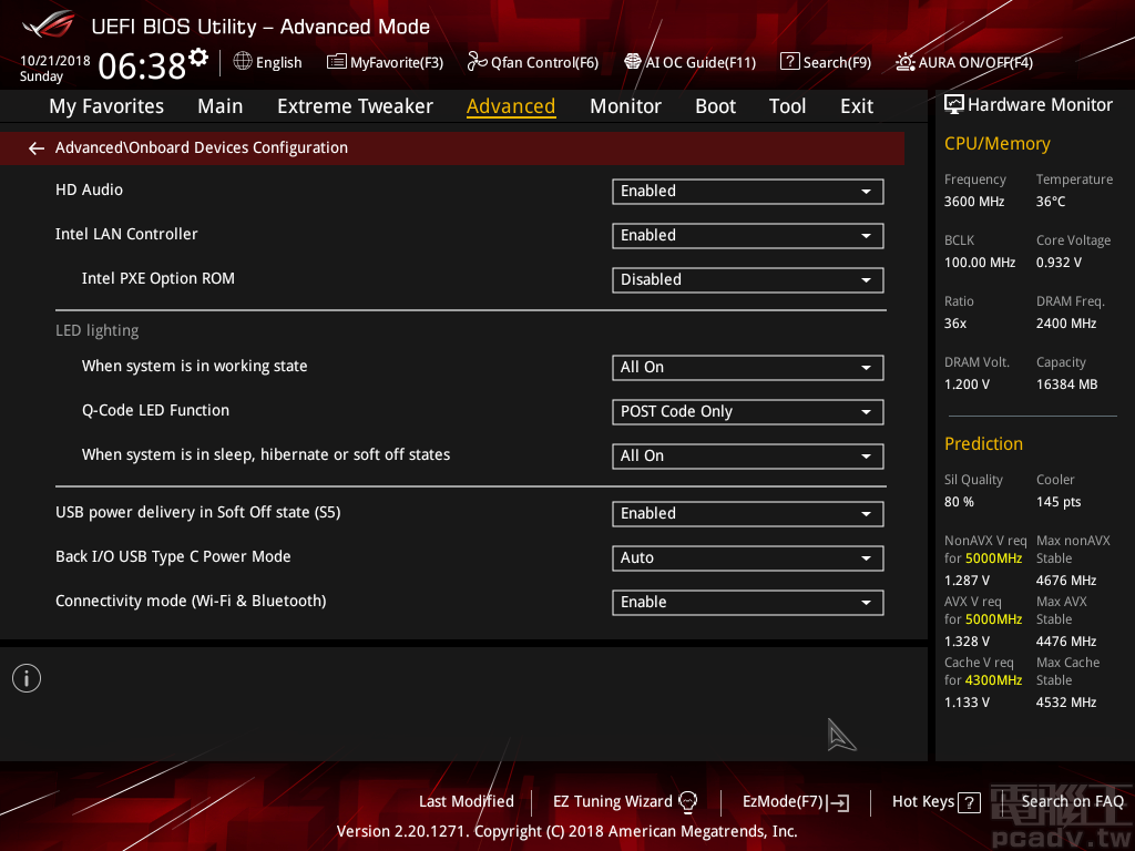 使用 DIMM.2 時，直接向處理器借調 PCIe 3.0 x8 通道，Advanced＞Onboard Devices Configuration 並無強制調撥選項。此外 Q-LED 除錯碼也可於進入作業系統之後，以每秒頻率即時顯示處理器溫度