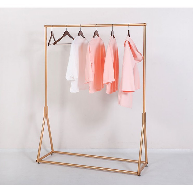 ~歐式ins風金色服裝店展示架女裝貨架 陳列架側挂組合落地挂衣架 - z型壁掛100cm