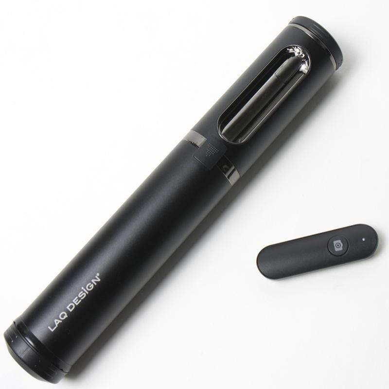 超便利隱藏式腳架藍牙自拍棒-神秘黑 神秘黑