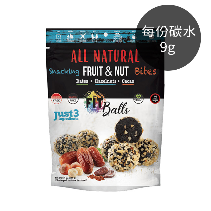 ．每份 碳水 9.0g ｜熱量 38.4 kcal ｜蛋白質 0.4g ．不含添加劑的健康果乾．可重複開啟的袋子方便保存食用．堅果所製成的纖果球