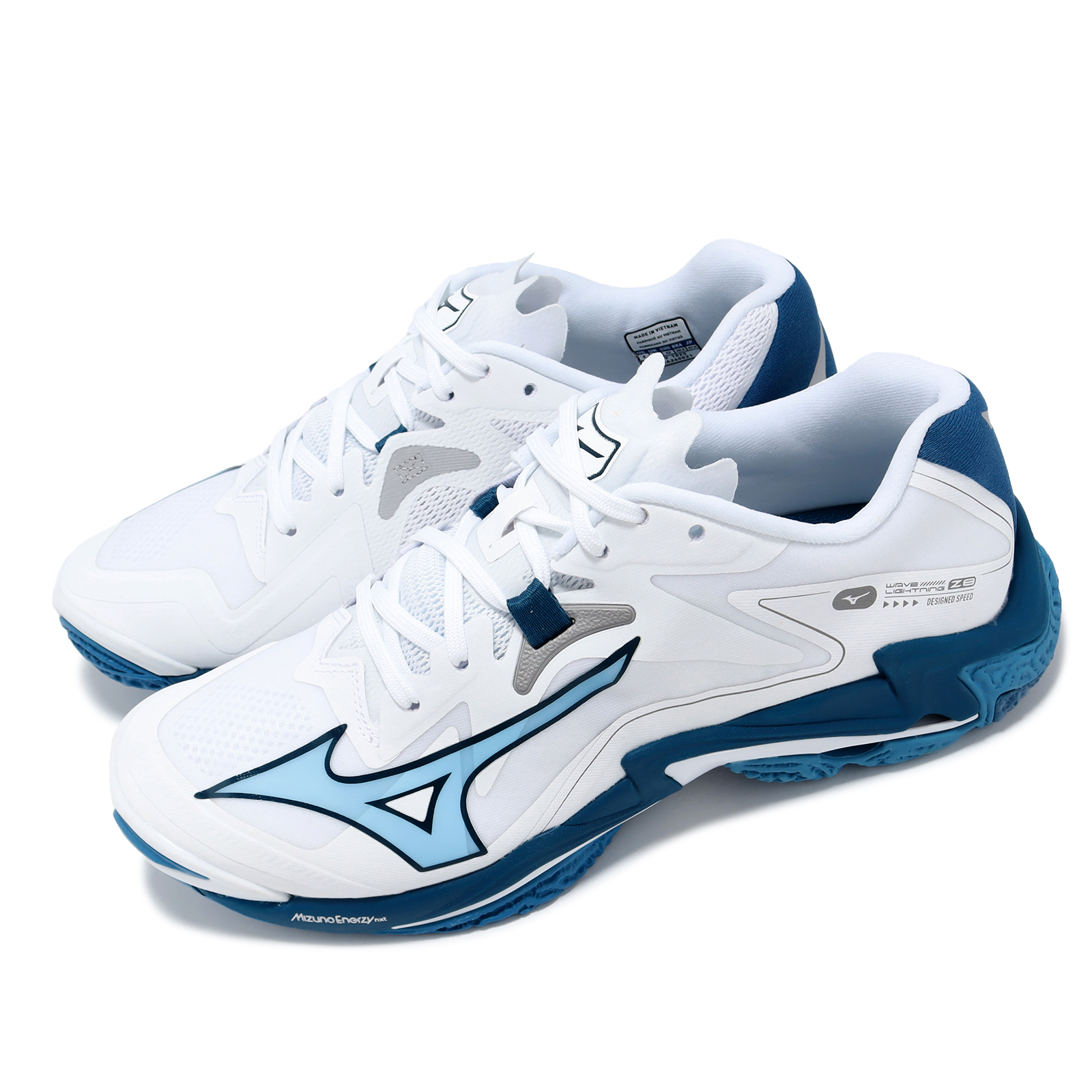 [ACS] Mizuno 排球鞋Wave Lightning Z8 男鞋白藍回彈抓地室內運動 