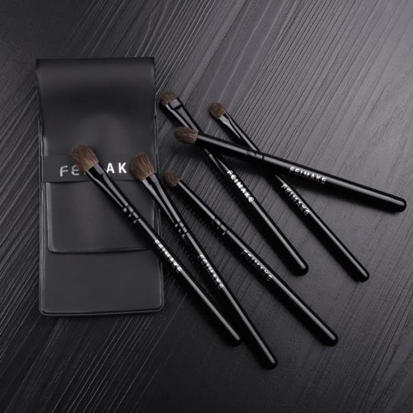 Feimake化妝刷6支便攜眼部套刷 眼影刷套裝鼻影刷【細嫩馬毛】