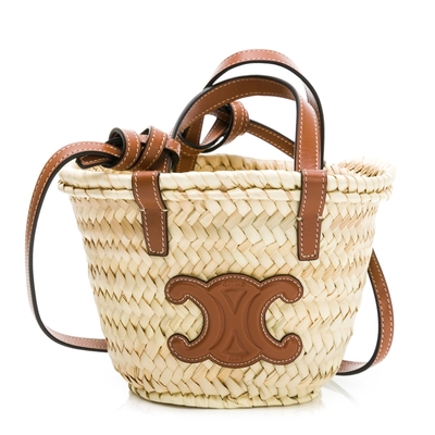 CELINE 迷你竹編包-棕