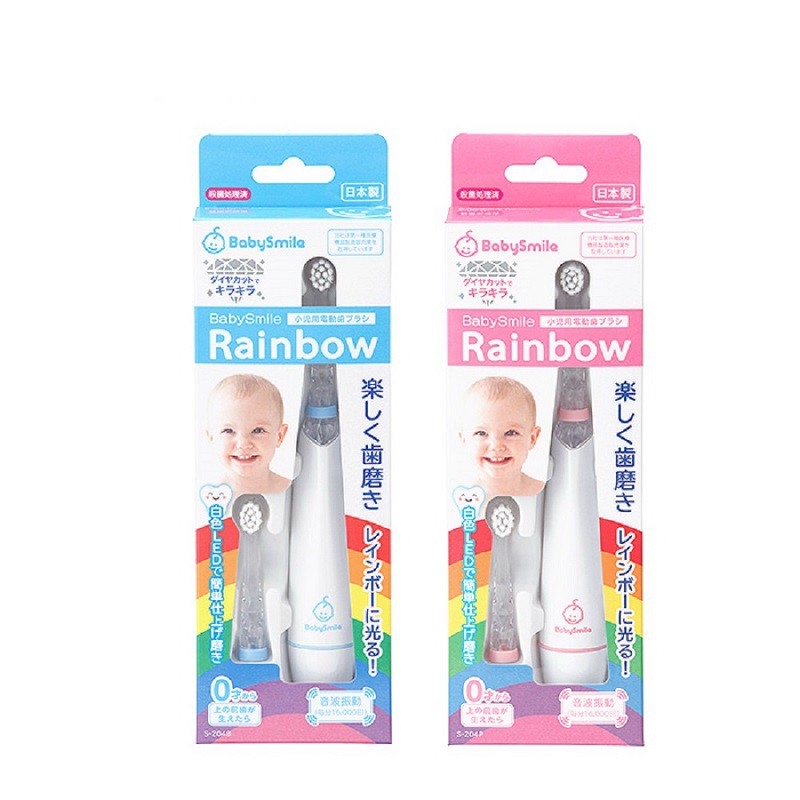 隨意調整想要的炫光顏色。符合人體工學的握柄。超軟毛牙刷不傷害乳牙，舒適刷牙。產地：日本內容：本體*1、刷頭*2、說明書適用：0歲以上幼兒材質：本體及刷頭柄-樹脂(ABS)、熱塑性彈性體(TPE)、刷頭