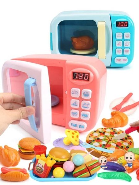 廚房玩具 兒童微波爐玩具烤箱小孩過家家寶寶做飯廚房套裝男孩女孩仿真廚具T 2色