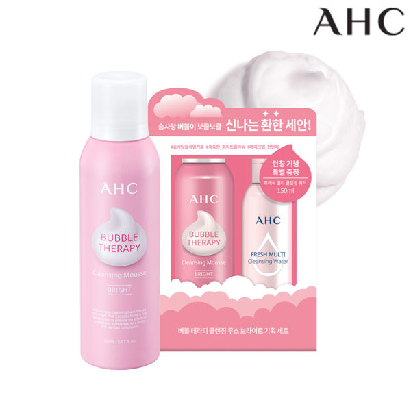 AHC棉花糖泡泡潔顏慕斯禮盒（淨白型） 附三效卸妝水 150ml+150ml 【SP嚴選家】