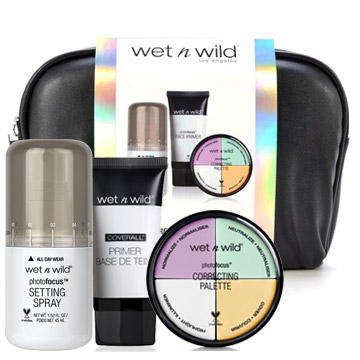 獨家派對底妝組▼原$599★ 完美底妝定妝限量套組包含了wet n wild的熱銷底妝商品：包含遮瑕, 妝前乳及定妝噴霧，讓妳的妝容更加完美，持久動人！★ 跑趴限量套組。