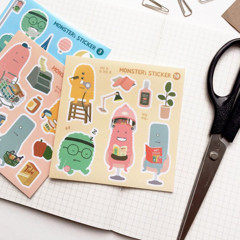 ●無刀模線自剪貼紙 ●一組同款四大張入 ●不受限制自行剪裁貼紙 ●PET半透明材質不遮底色