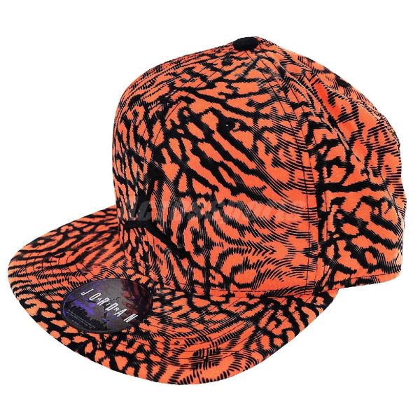 Nike 帽子 Jordan Jumpman Seasonal Snapback 橘 黑 爆裂紋 棒球帽 【PUMP306】 724901-808