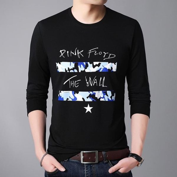 長袖T恤男中圓領棉體恤衫秋冬打底衫大碼休閒衛衣時尚男生上衣男裝《印象精品》t6401