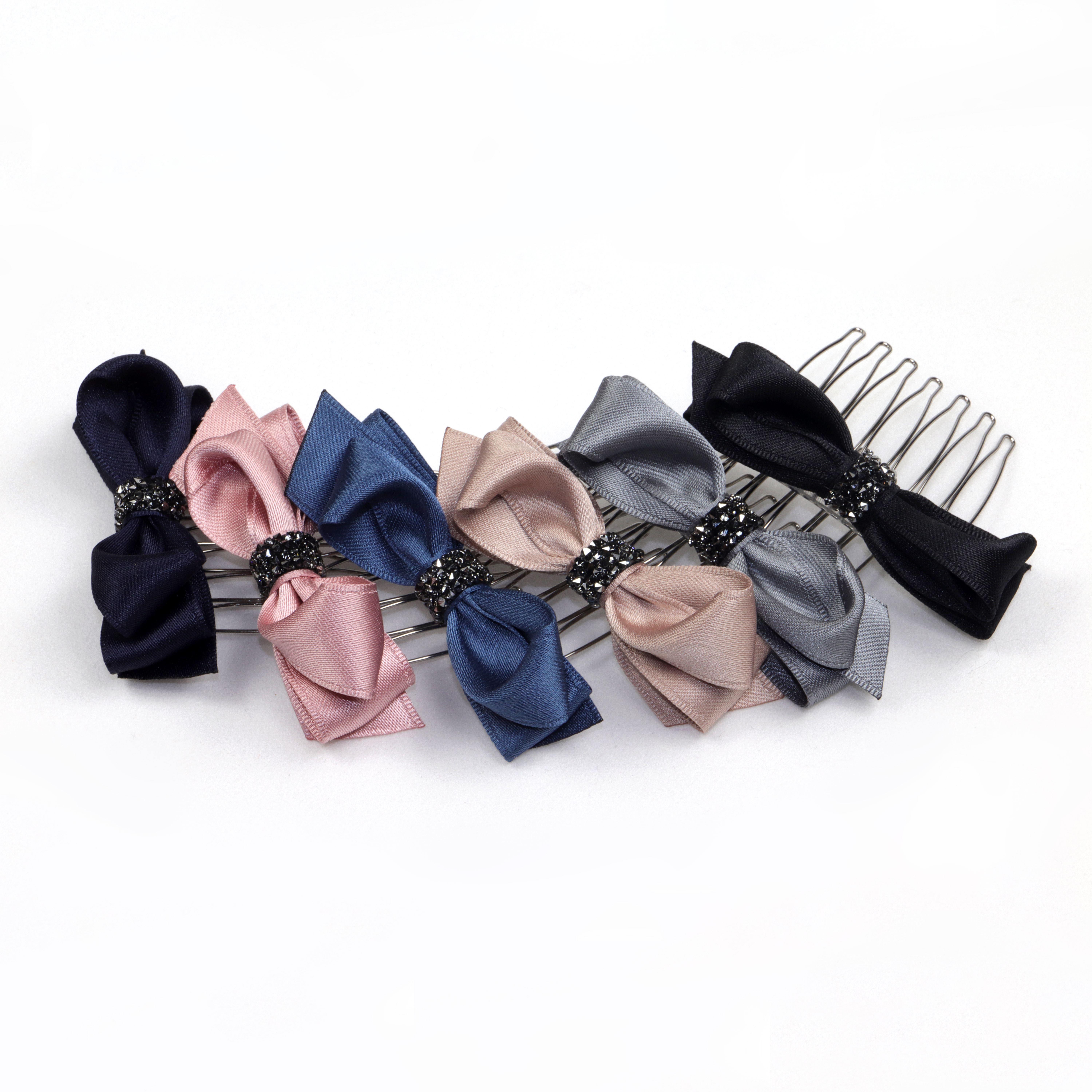 [韓國設計師款]施華洛鑽閃亮中帶氣質蝴蝶結短髮叉 6色 CC19048