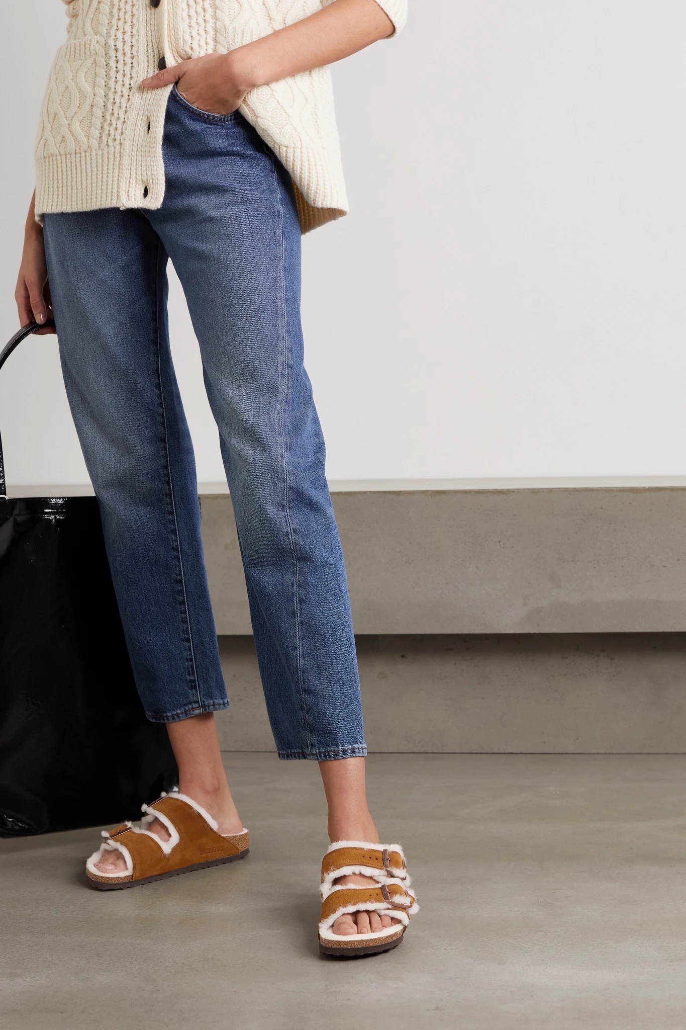 BIRKENSTOCK Arizona shearling-lined suede sandals