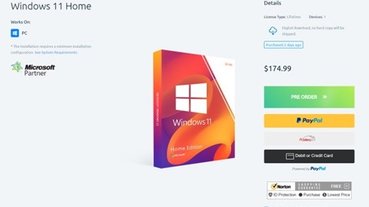 Windows 11 預購頁面短暫現身標榜微軟夥伴認證的國外網站，建議售價 174.99 美元