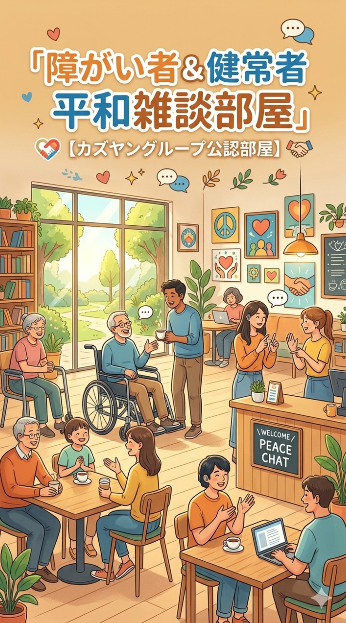 障がい者&健常者平和雑談部屋【カズヤングループ公認部屋】