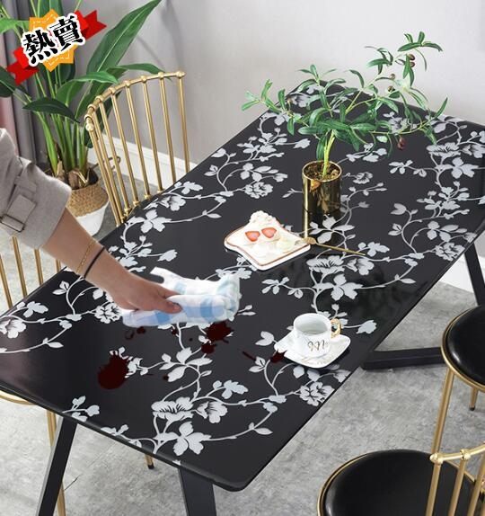 定制餐桌墊pvc軟質玻璃桌布防油透明磨砂茶几墊免洗水晶墊
