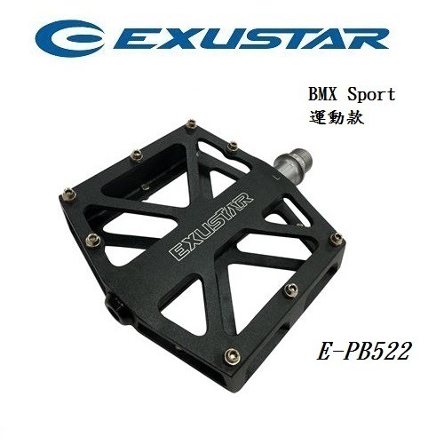 EXUSTAR 極限運動踏板 E-PB522◎ 大踏面、加大軸承、扁平化本體◎ 鋁合金本體、高承重◎ 可替換止滑釘專業運動款踏板適合BMX，FreeRide，DownHill等極限運動用。【商品特色】