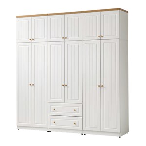 【obis】帕姆鄉村風純白7尺衣櫥(衣櫃 櫥櫃)