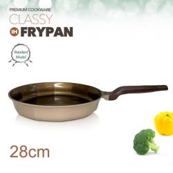 ◎韓國KS國家認證 品質技術保障 通過SGS-PFOA檢測報告|◎鍋身厚實耐用 優質陶瓷塗層塗料|◎導熱快受熱平均 省油不易沾黏商品名稱:【韓國麗真RISEN】Classy經典雅致不沾鍋平底鍋(28公