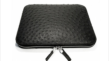 黑色鴕鳥皮革iPad保護套