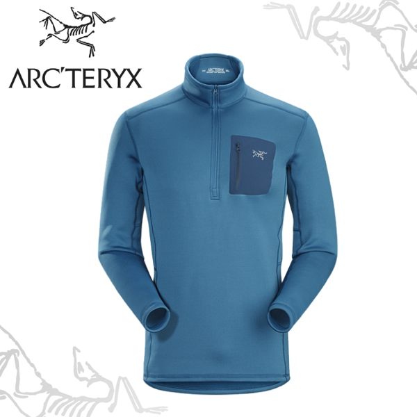 【ARC TERYX 始祖鳥 RHO AR 刷毛內層套頭衫《淡赫卡特藍》】11272/高領長袖/半門襟