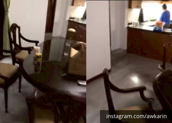 Interior dapur pada rumah baru Awkarin