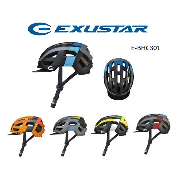 EXUSTAR安全帽、E-BHC301◎ 適合公路車、休閒車、城市車穿戴◎ 帽殼一體成型、33個通風孔、◎ 頭圍調整旋紐、快速調整扣帶、◎ 防蟲網、可拆式帽簷、內襯【商品特色】帽殼採用模內一次成型技術