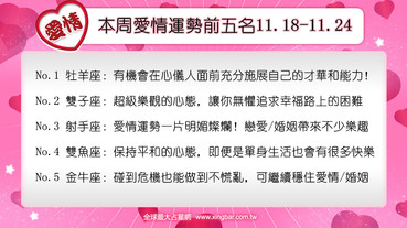 12星座本周愛情吉日吉時(11.18-11.24)