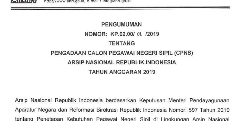 Cpns 2019 Anri Resmi Dibuka Ini Jadwal Dan Syaratnya Kompas Com Line Today