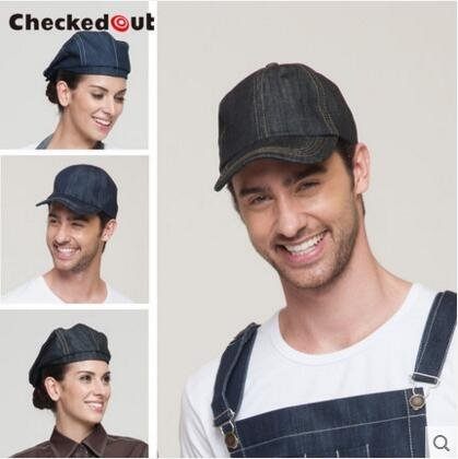 牛仔工作帽 廚師帽 男女酒店工作帽服務員帽子 廚房 貝雷帽棒球帽【下標留言要的款式】