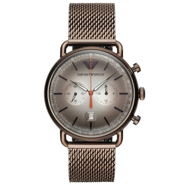 EMPORIO ARMANI 亞曼尼 AR11169 飛行員時尚計時腕錶/咖啡面 43mm
