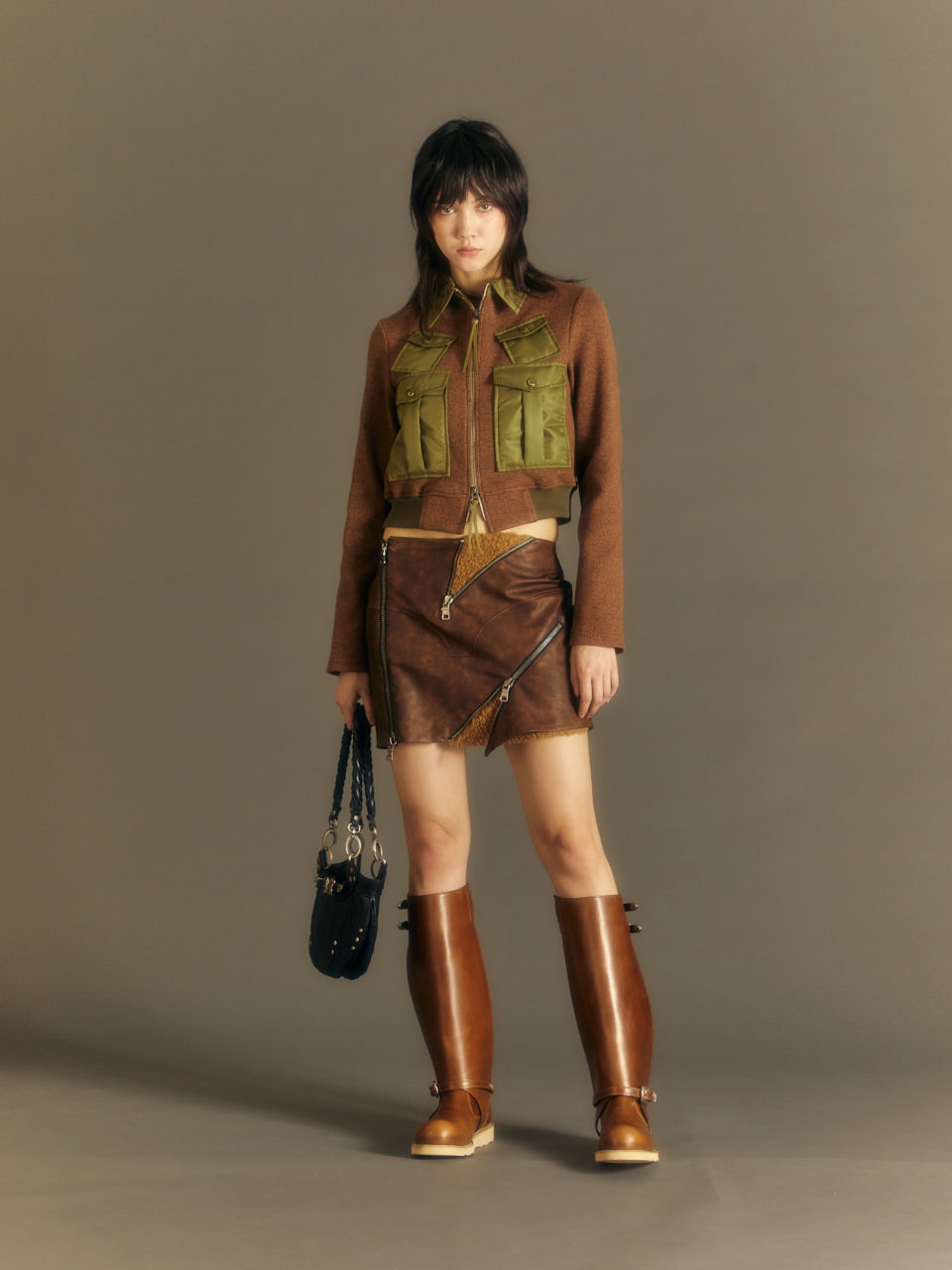 ANDERSSON BELL FOR WOMEN Austin Faux Shearling Skirt_Brown