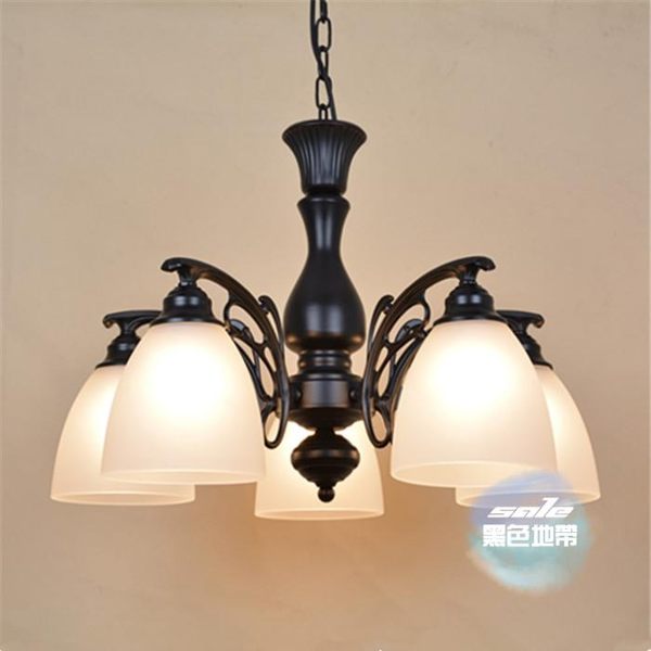 吊燈 歐式鐵藝吊燈簡約田園客廳餐廳臥室書房3568頭美式復古燈飾T 1色