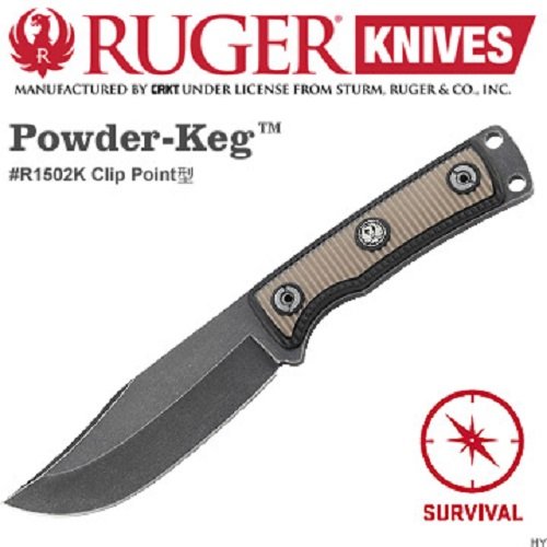 Ruger Powder-Keg Drop Point求生直刀#R1502k黑平刃